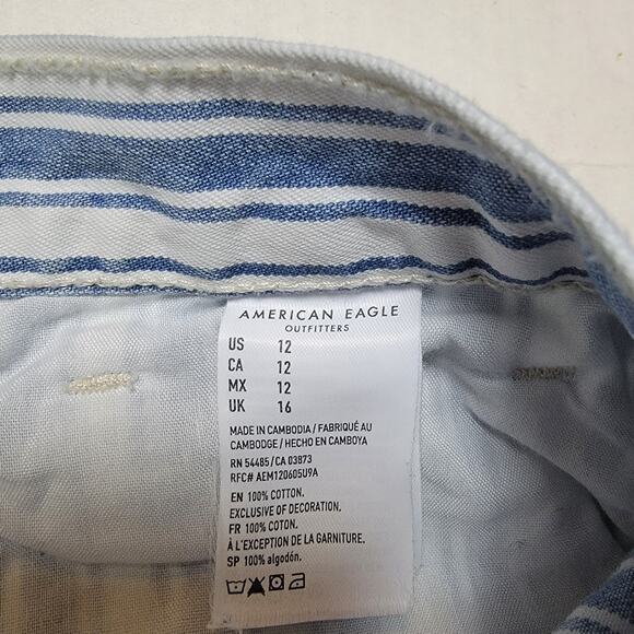 American Eagle Striped Mom Short SZ 12 - Picture 4 of 5
